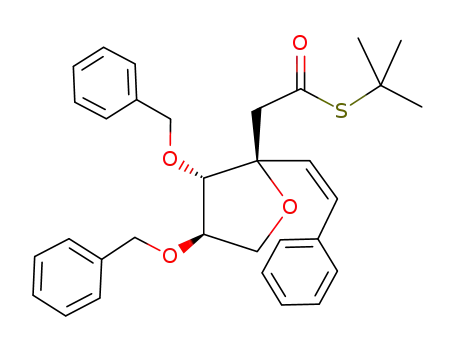 [(2S,3S,4R)-3,4-Bis-benzyloxy-2-((Z)-styryl)-tetrahydro-furan-2-yl]-thioacetic acid S-tert-butyl ester