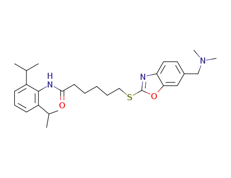 N-(2,6-diisopropylphenyl)-6-((6-((N,N-dimethylamino)methyl)benzo[d]oxazol-2-yl)thio)hexanamide