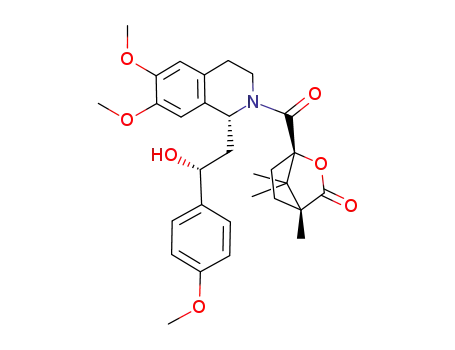 (1S,4R)-1-<(1R)-1,2,3,4-tetrahydro-1-<(2R)-2-hydroxy-2-(4-methoxyphenyl)-ethyl>-6,7-dimethoxy-2-isoquinolylcarbonyl>-4,7,7-trimethyl-2-oxa-bicyclo<2.2.1>heptan-3-one