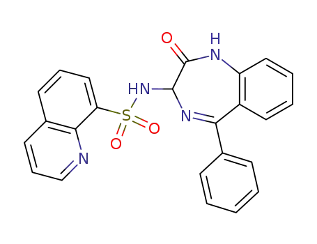Molecular Structure of 215511-35-6 (Quinoline-8-sulfonic acid (2-oxo-5-phenyl-2,3-dihydro-1H-benzo[e][1,4]diazepin-3-yl)-amide)