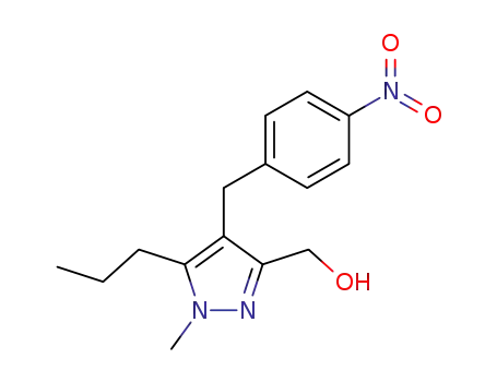 Molecular Structure of 161463-25-8 (1H-Pyrazole-3-methanol, 1-methyl-4-[(4-nitrophenyl)methyl]-5-propyl-)