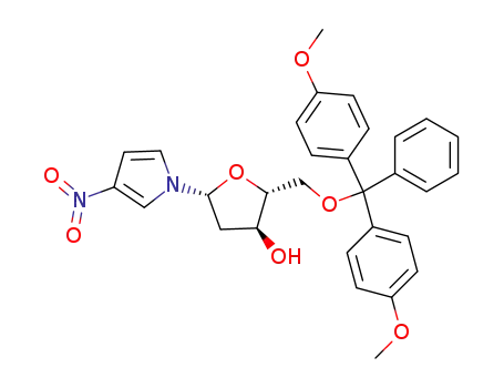 Molecular Structure of 166984-63-0 (1-(5-O-(DIMETHOXYTRITYL)-BETA-D-2-DEOXYRIBOFURANOSYL)-3-NITROPYRROLE)
