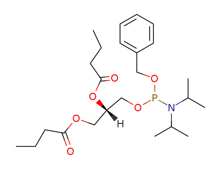 Butyric acid (S)-2-(benzyloxy-diisopropylamino-phosphanyloxy)-1-butyryloxymethyl-ethyl ester