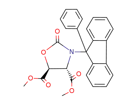 Molecular Structure of 144331-17-9 ((4S,5S)-2-Oxo-3-(9-phenyl-9H-fluoren-9-yl)-oxazolidine-4,5-dicarboxylic acid dimethyl ester)