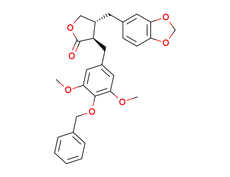 (+/-)-trans-2-(4-benzyloxy-3,5-dimethoxybenzyl)-3-piperonyl-4-butanolide