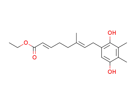2,6-Octadienoic acid, 8-(2,5-dihydroxy-3,4-dimethylphenyl)-6-methyl-,
ethyl ester, (E,E)-