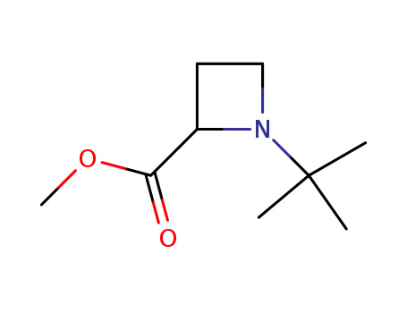 Molecular Structure of 18085-35-3 (METHYL 1-TERT-BUTYL-2-AZETIDINECARBOXYLATE)