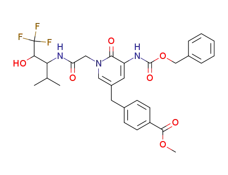 2-<3-<<(benzyloxy)carbonyl>amino>-5-<4-(methoxycarbonyl)benzyl>-2-oxo-1,2-dihydro-1-pyridyl>-N-(3,3,3-trifluoro-2-hydroxy-1-isopropylpropyl)acetamide