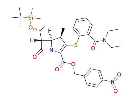 1-Azabicyclo[3.2.0]hept-2-ene-2-carboxylic acid,
3-[[2-[(diethylamino)carbonyl]phenyl]thio]-6-[(1R)-1-[[(1,1-dimethylethyl)
dimethylsilyl]oxy]ethyl]-4-methyl-7-oxo-, (4-nitrophenyl)methyl ester,
(4R,5S,6S)-