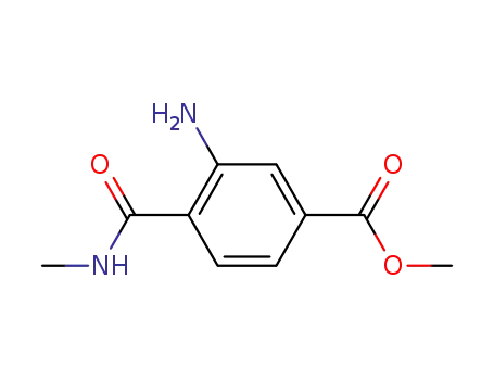 Molecular Structure of 183431-11-0 (Benzoic acid, 3-amino-4-[(methylamino)carbonyl]-, methyl ester (9CI))