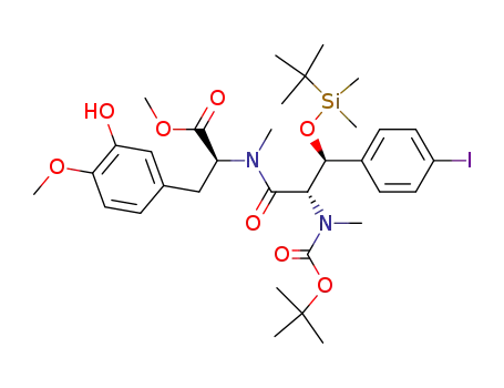 3-hydroxy-N,O<sup>4</sup>-dimethyl-N-<3(S)-<(tert-butyldimethylsilyl)oxy>-N-<(tert-butyloxy)carbonyl>-N-methyl-4'-iodo-L-phenylalanyl>-L-tyrosine methyl ester