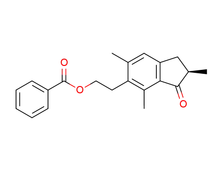Molecular Structure of 39815-61-7 (2-(2,4,6-trimethyl-3-oxo-2,3-dihydro-1H-inden-5-yl)ethyl benzoate)