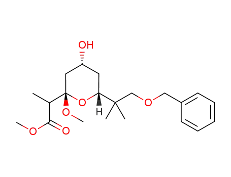 2-[(2S,4R,6R)-6-(2-Benzyloxy-1,1-dimethyl-ethyl)-4-hydroxy-2-methoxy-tetrahydro-pyran-2-yl]-propionic acid methyl ester