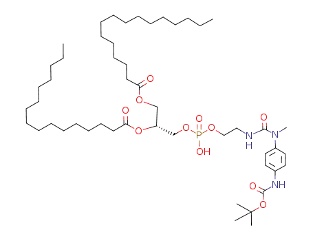 Hexadecanoic acid (R)-2-({2-[3-(4-tert-butoxycarbonylamino-phenyl)-3-methyl-ureido]-ethoxy}-hydroxy-phosphoryloxy)-1-hexadecanoyloxymethyl-ethyl ester
