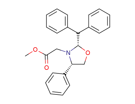 Molecular Structure of 204258-63-9 (((2S,4S)-2-Benzhydryl-4-phenyl-oxazolidin-3-yl)-acetic acid methyl ester)