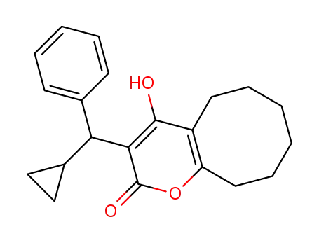 Molecular Structure of 163020-92-6 (2H-Cycloocta[b]pyran-2-one,
3-(cyclopropylphenylmethyl)-5,6,7,8,9,10-hexahydro-4-hydroxy-)