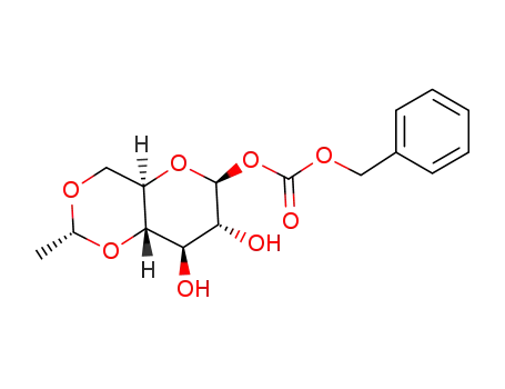 Molecular Structure of 89709-04-6 (1-0-(Phenylmethylcarbonate)-4,6-O-Ethylidene-Beta-D-Glucopyranoside)