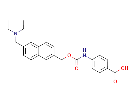 Molecular Structure of 199657-47-1 (4-(6-diethylaminomethyl-naphtalen-2-ylmethoxycarbonylamino)-benzoic acid)