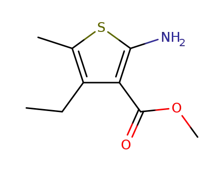 Molecular Structure of 4815-25-2 (2-AMINO-4-ETHYL-5-METHYL-THIOPHENE-3-CARBOXYLIC ACID METHYL ESTER)