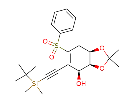 (3aS,4S,7aR)-6-Benzenesulfonyl-5-[(tert-butyl-dimethyl-silanyl)-ethynyl]-2,2-dimethyl-3a,4,7,7a-tetrahydro-benzo[1,3]dioxol-4-ol