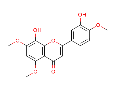 Molecular Structure of 89456-38-2 (4H-1-Benzopyran-4-one,
8-hydroxy-2-(3-hydroxy-4-methoxyphenyl)-5,7-dimethoxy-)