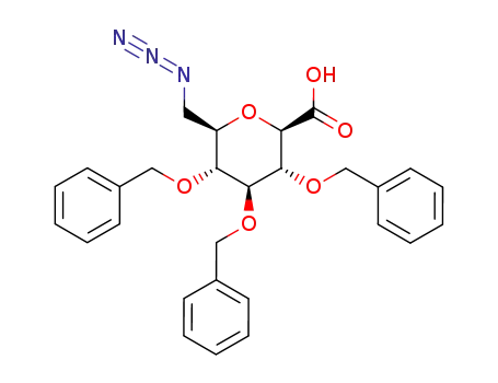 (2R,3R,4S,5R,6R)-6-(azidomethyl)-3,4,5-tris(benzyloxy)-tetrahydro-2H-pyran-2-carboxylic acid
