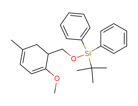 Molecular Structure of 116511-38-7 (Silane,
(1,1-dimethylethyl)[(2-methoxy-5-methyl-2,4-cyclohexadien-1-yl)methoxy
]diphenyl-)