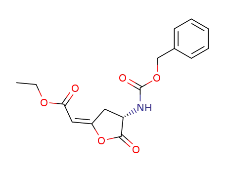(-)-(4S,E)-Ethyl 3-<(benzyloxycarbonyl)amino>-5-<(ethoxycarbonyl)methylidene>-2-tetrahydrofuranone