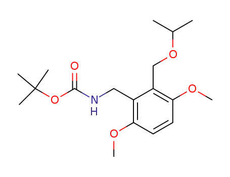 Molecular Structure of 195299-04-8 (Carbamic acid,
[[3,6-dimethoxy-2-[(1-methylethoxy)methyl]phenyl]methyl]-,
1,1-dimethylethyl ester)
