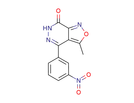 Molecular Structure of 189306-89-6 (Isoxazolo[3,4-d]pyridazin-7(6H)-one, 3-methyl-4-(3-nitrophenyl)-)