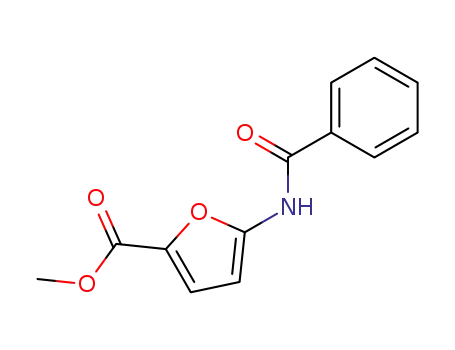 Molecular Structure of 208335-10-8 (5-BENZOYLAMINO-FURAN-2-CARBOXYLIC ACID METHYL ESTER)