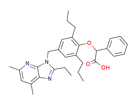 Molecular Structure of 153275-22-0 (alpha-((1-((2-ethyl-5,7-dimethylimidazo(4,5-b)pyridin-3-yl)methyl)-3,5-dipropylphenyl-4-yl)oxy)phenylacetic acid)