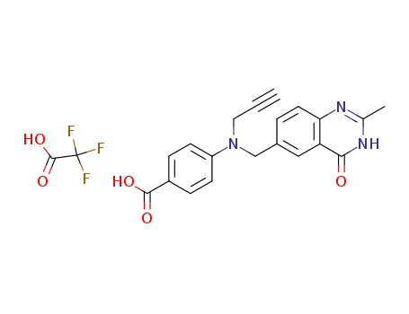 Benzoic acid,
4-[[(1,4-dihydro-2-methyl-4-oxo-6-quinazolinyl)methyl]-2-propynylamino]
-, mono(trifluoroacetate)