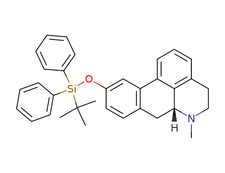 Molecular Structure of 210830-71-0 ((R)-10-(tert-Butyl-diphenyl-silanyloxy)-6-methyl-5,6,6a,7-tetrahydro-4H-dibenzo[de,g]quinoline)