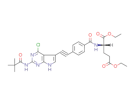 diethyl N-<2-pivaloylamino-4-chloro<(pyrrolo<2,3-d>pyrimidin-5-yl)ethynyl>benzoyl>-L-glutamate