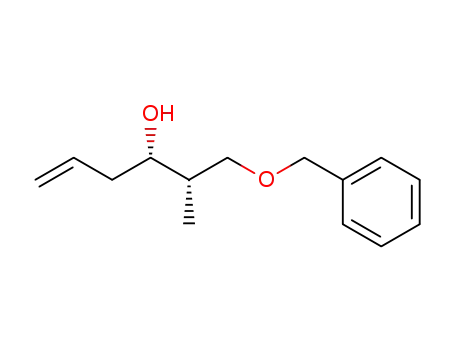 Molecular Structure of 106357-32-8 ((2S,3S)-1-(benzyloxy)-2-methylhept-5-en-3-ol)