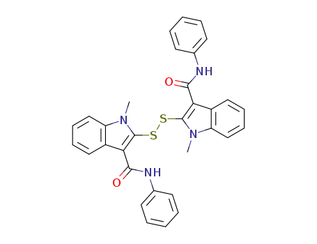 Molecular Structure of 156135-84-1 (2,2-dithiobis(1-methyl-N-phenyl-1H-indole-3-carboxamide))