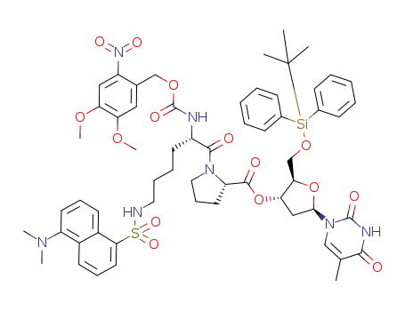 3'-O-{N<sub>α</sub>-(3,4-dimethoxy-6-nitrobenzyloxycarbonyl)-N<sub>ε</sub>-[5-(dimethylamino)-1-naphthalenesulfonyl]-L-lysine-L-proline}-5'O-(tert-butyldiphenylsilyl)thymidine