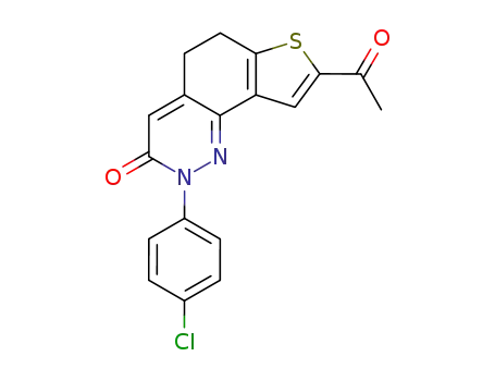 Thieno[2,3-h]cinnolin-3(2H)-one,
8-acetyl-2-(4-chlorophenyl)-5,6-dihydro-