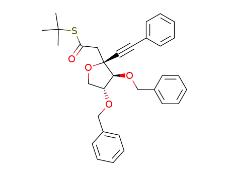 ((2S,3S,4R)-3,4-Bis-benzyloxy-2-phenylethynyl-tetrahydro-furan-2-yl)-thioacetic acid S-tert-butyl ester