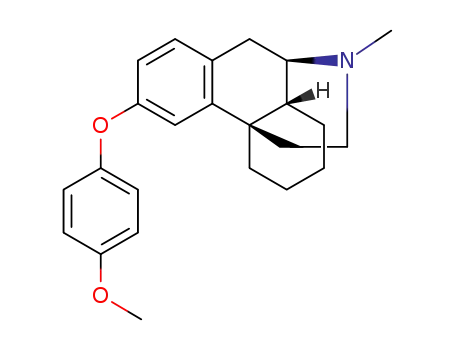 Molecular Structure of 67562-50-9 ((-)-3-(p-methoxy)phenoxy-N-methylmorphinan)
