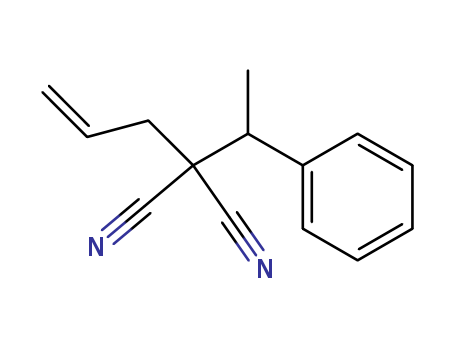 Molecular Structure of 112654-10-1 (Propanedinitrile, (1-phenylethyl)-2-propenyl-)