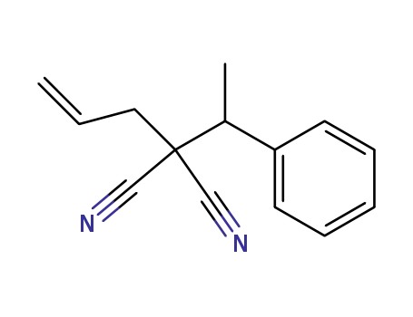 Molecular Structure of 112654-10-1 (Propanedinitrile, (1-phenylethyl)-2-propenyl-)