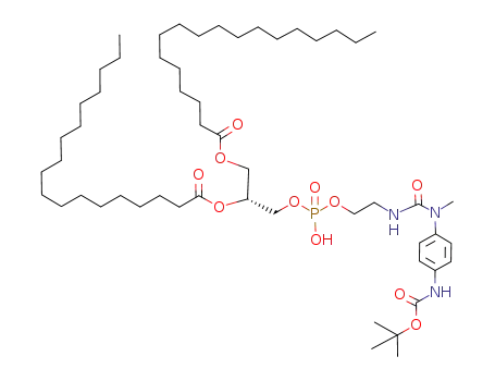 Molecular Structure of 173912-50-0 (Octadecanoic acid (R)-2-({2-[3-(4-tert-butoxycarbonylamino-phenyl)-3-methyl-ureido]-ethoxy}-hydroxy-phosphoryloxy)-1-octadecanoyloxymethyl-ethyl ester)