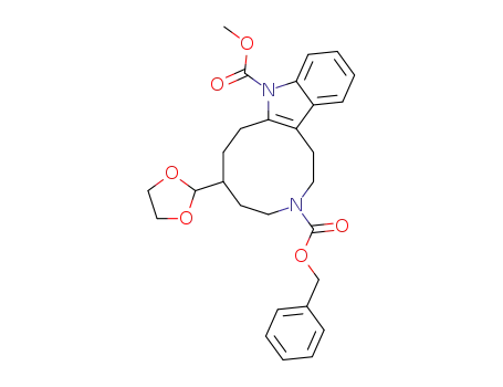 10-[1,3]Dioxolan-2-yl-5,8,9,10,11,12-hexahydro-6H-7,13-diaza-cyclodeca[a]indene-7,13-dicarboxylic acid 7-benzyl ester 13-methyl ester