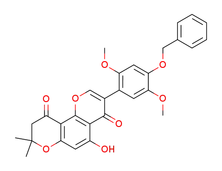 3-(4-benzyloxy-2,5-dimethoxyphenyl)-8,9-dihydro-5-hydroxy-8,8-dimethyl-4H,10H-benzo<1,2-b:3,4-b'>dipyran-4,10-dione
