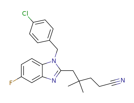 5-<1-<(4-chlorophenyl)methyl>-5-fluorobenzimidazol-2-yl>-4,4-dimethylvaleronitrile
