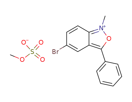 Molecular Structure of 63335-21-7 (2,1-Benzisoxazolium, 5-bromo-1-methyl-3-phenyl-, methyl sulfate)