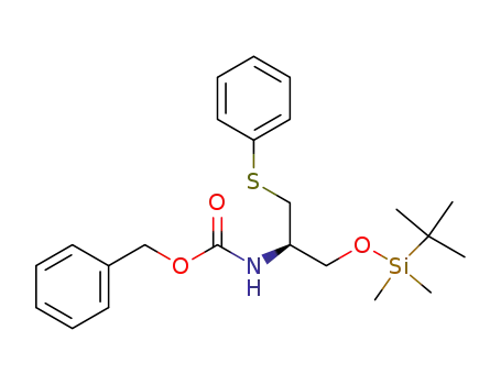 Molecular Structure of 153277-34-0 (Carbamic acid,
[1-[[[(1,1-dimethylethyl)dimethylsilyl]oxy]methyl]-2-(phenylthio)ethyl]-,
phenylmethyl ester, (R)-)