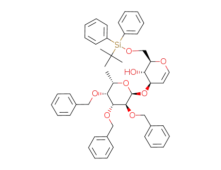 (6-deoxy-2,3,4-tri-O-benzyl-α-L-galactopyranosyl)-(1->3)-1,5-anhydro-6-O-(tert-butyldiphenylsilyl)-2-deoxy-D-arabino-hex-1-enopyranose